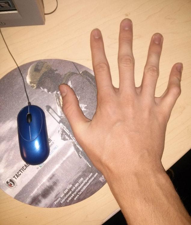 10. Using only one finger to operate the mouse.