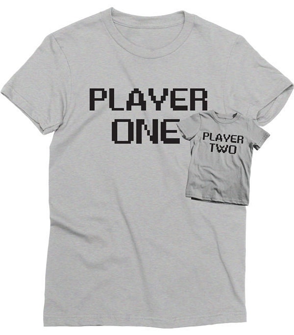 8. Футболки для папы и малыша геймеров