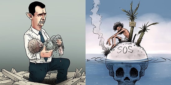 Halep'te Yaşanan Acıya Neredeyse Hiç Sözcük Kullanmadan Tepki Gösterenlerden 18 Karikatür