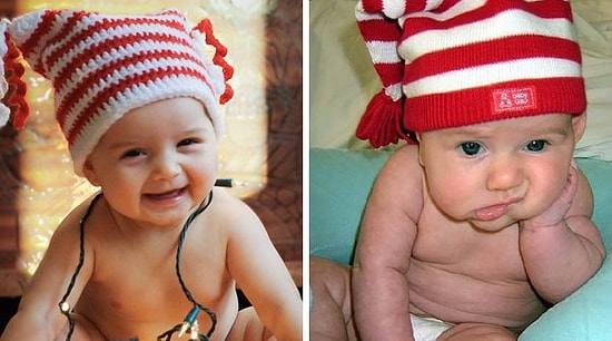 Ожидание VS. Реальность: 12 рождественских фото с малышами