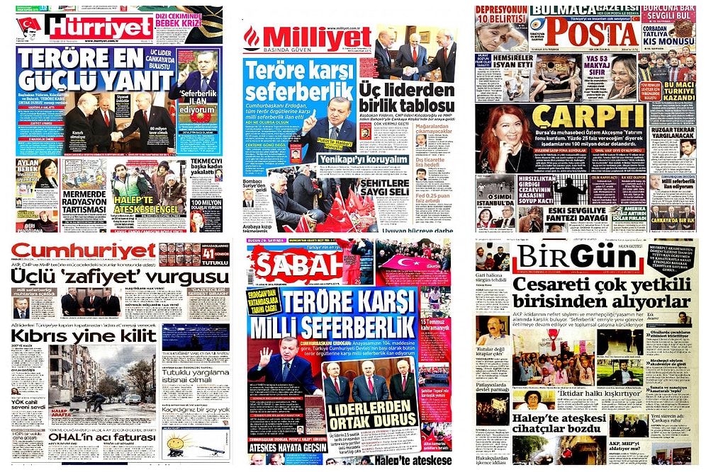 Gazetelerde Bugün | 15 Aralık Perşembe