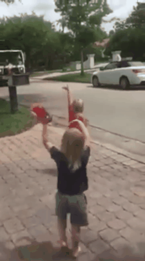 These children who offered a cold drink to the people who have to clean up the trash on a hot summer day.