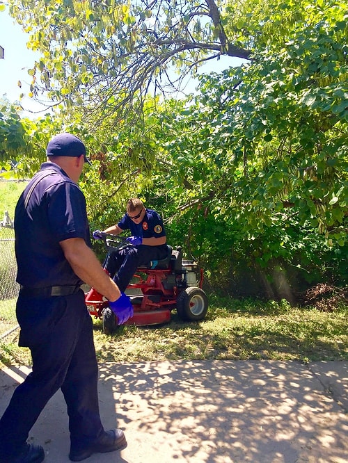This fireman who completed the job for a person who was injured while doing it.