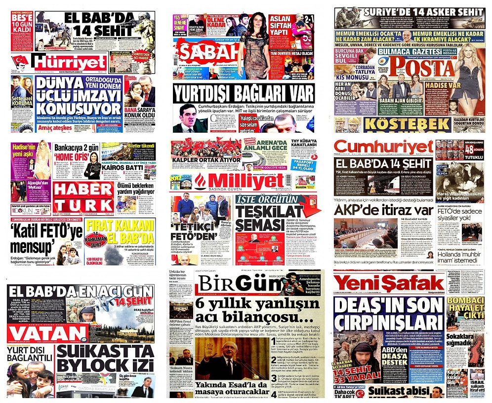 Gazetelerde Bugün | 22 Aralık Perşembe