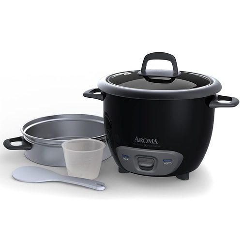 Рисоварка с функцией готовки на пару, в которой можно одновременно сварить рис и приготовить к нему овощи