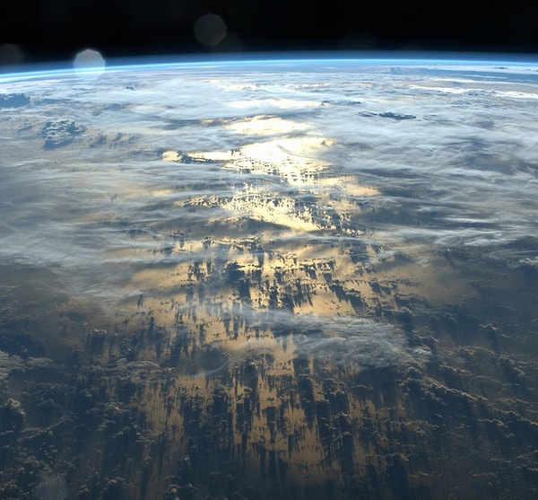 8. Shadows thousands of miles long cast by clouds on the Earth’s surface.