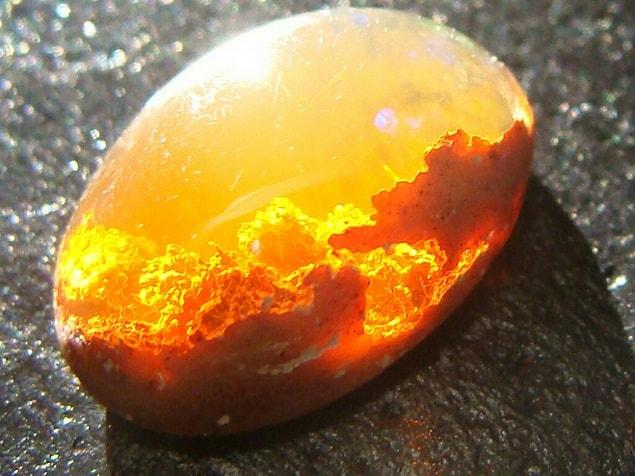 11. A fire opal — it really looks like sunset inside a rock!