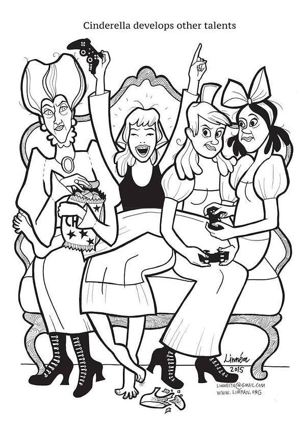 3. Йоханссон считает, что ведьмы из сказок являются куда лучшими примерами для подражания, поэтому героини ее раскраски немного стервочки