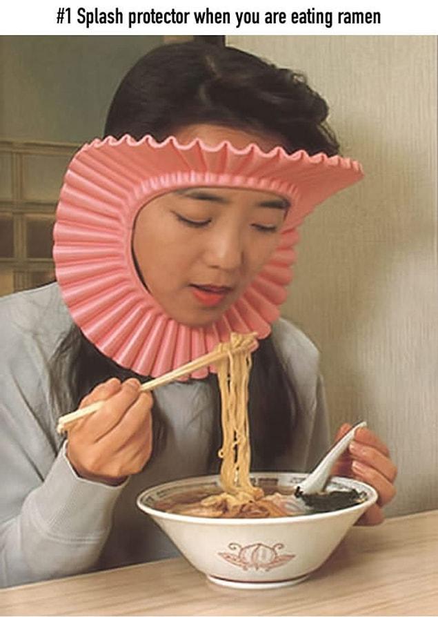1. This Ramen splash protector for your face...