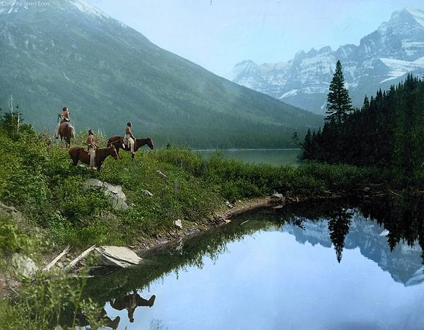 10. Kuzey Montana'daki yerli halk, 1908.