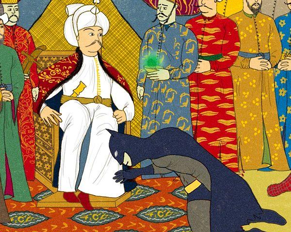 3. Batman while getting permission from the Sultan.
