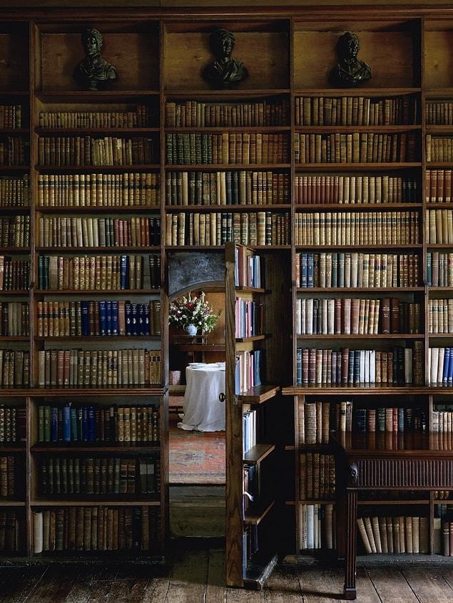 9. This hidden room covered with wall-to-wall bookshelves