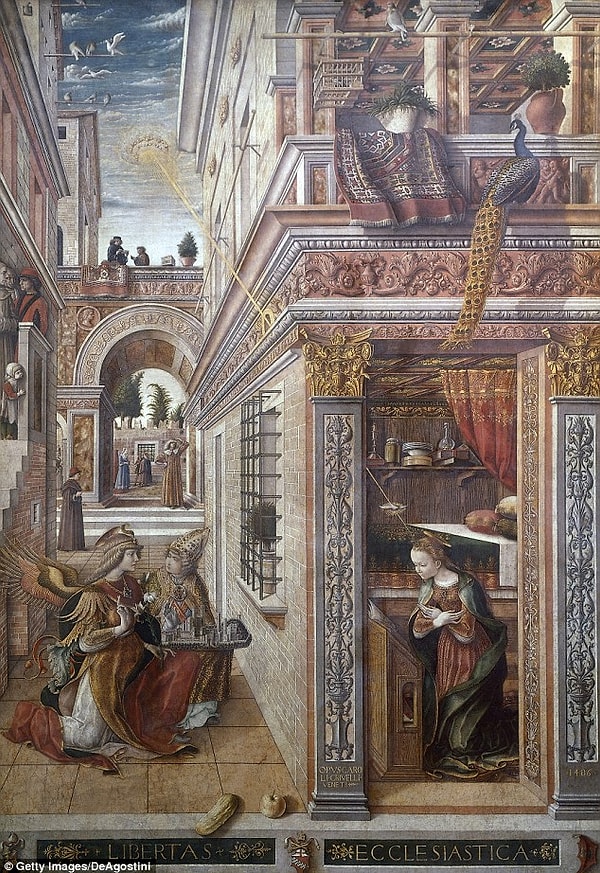 1. "The Annunciation with Saint Emidius", (Aziz Emidius'tan Duyuru) (1486)