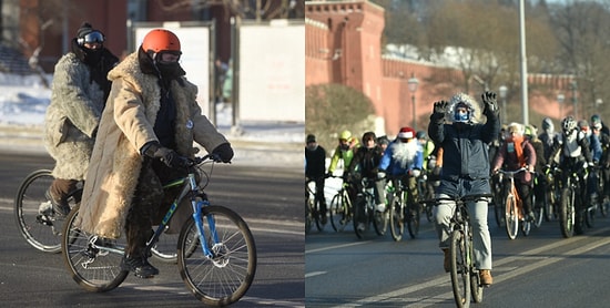 Как отреагировали москвичи на велопарад, проведенный в 30-градусный мороз?