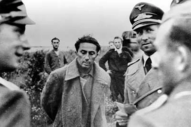 Stalin's son Yakov Dzhugashvili in German captivity, 1941. He was later killed in the camp prisoners - the father refused to exchange him for captured German generals.