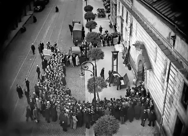 The public execution by guillotine, France, 1939.