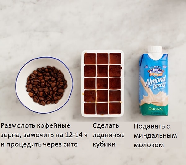 8. Замените кубики льда на кубики холодного кофе при добавлении в ваши любимые домашние напитки