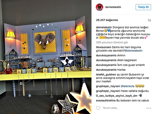 8. Demet Akalın, Gülşen'in oğlu Azur Benan için hazırlanan köşeyi duygusal bir notla Instagram'da paylaştı.