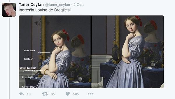Ceylan daha sonra, Jean Auguste Dominique Ingres'nın "Louise de Broglie" isimli eserini inceledi.