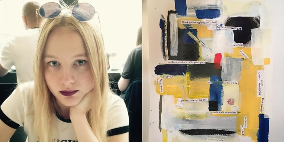 Oxford'ın Ret Mektubundan Harika Bir Sanat Eseri Ortaya Çıkaran Sanatçı Ruhlu Genç Kız
