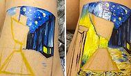 Девушка воссоздала картину Ван Гога на своей ноге вместо того, чтобы поранить себя