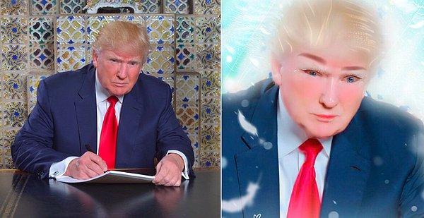 Kullanıcılar Trump fotoğraflarını filtrelemekten büyük keyif alıyor.