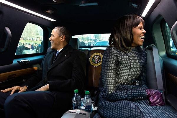 18. 21 Ocak 2013 tarihinde Washington D.C.'de gerçekleşen bir açılışa katılan Michelle ve Barack Obama...