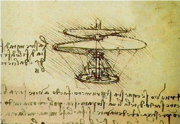 Leonardo da Vinci'nin tank, helikopter, paraşüt, makine asker, köprü, insanlarla ilgili olağanüstü çalışmalarını bilirsiniz.