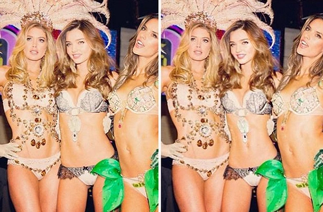Даже если вы - одна из ангелов Victoria's Secret, вам тоже иногда может потребоваться фотошоп! Пример тому - Миранда Керр!