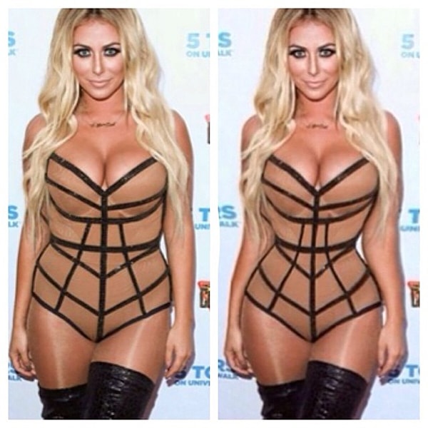 5. Надежда на оптическую иллюзию костюма, которую питала Обри О'Дей, не сбылась, поэтому тонкую талию она решила создать своими руками.