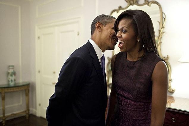 7. Barack whispering in Michelle's ear during the breaks between the vents of the General UN Assembly in 2011
