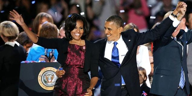 23. After Barack's victory speech in Chicago, in 2012.
