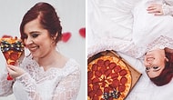 Эта девушка устроила свадебную фотосессию с... пиццей 🍕🍕🍕