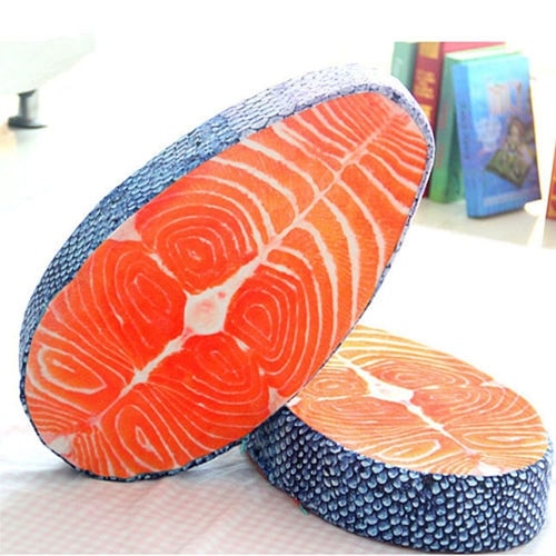 Nothing more cozy than resting your head on a salmon fillet..