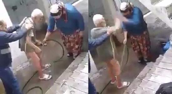 Altını Kirleten Alzheimer Hastası 83 Yaşındaki Adamı Buz Gibi Havada Hortumla Yıkadılar!