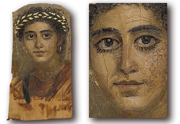 6. В области носа, губ, подбородка и бровей слои краски были значительно толще, поэтому и картины чаще имели "объемный" вид