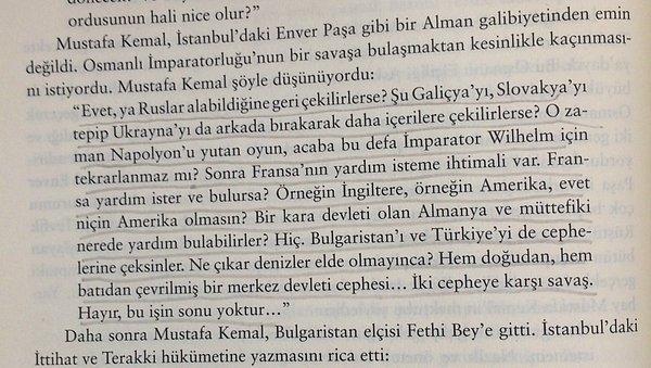 16. "Savaşın başında, Yarbay Mustafa Kemal'in Almanya hakkındaki yorumu, 1914."