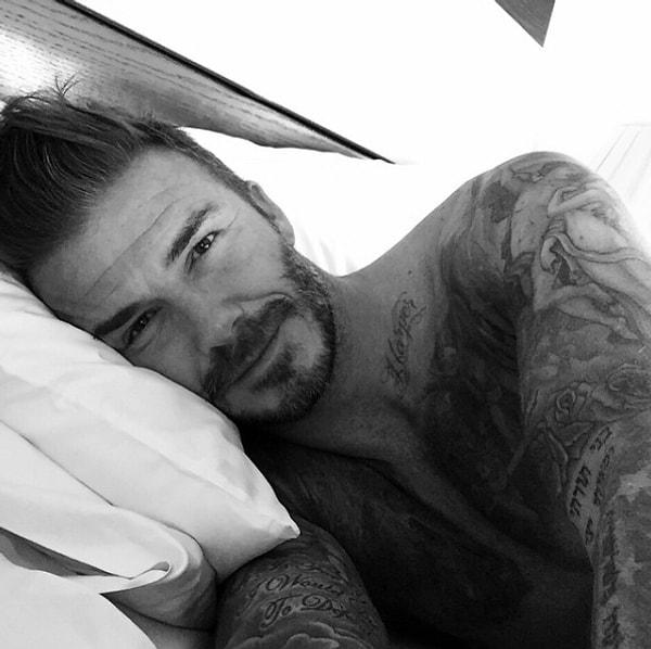2. Beckham ve yatakta sabah selfiesi