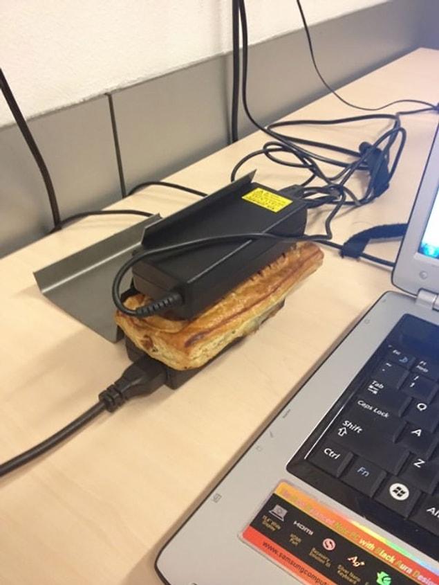 2. Use Laptop Chargers To Heat Snacks Up