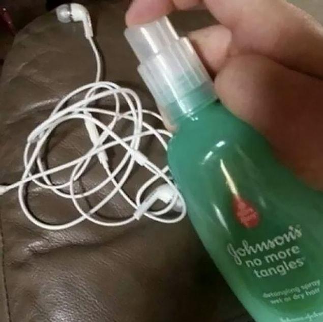 14. Spray Your Headphones With Some “Johnson’s No More Tangles” When They Are Tangled