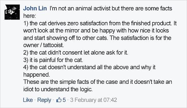 "Ben bir hayvan hakları aktivisti değilim ama burada bazı gerçekler var: