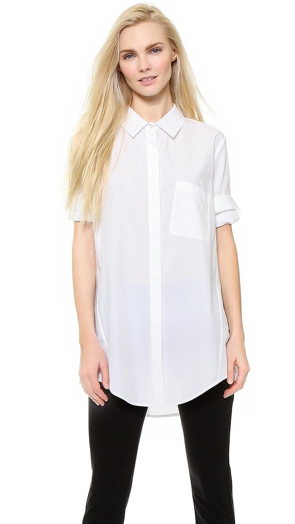 2. Белая рубашка в мужском стиле