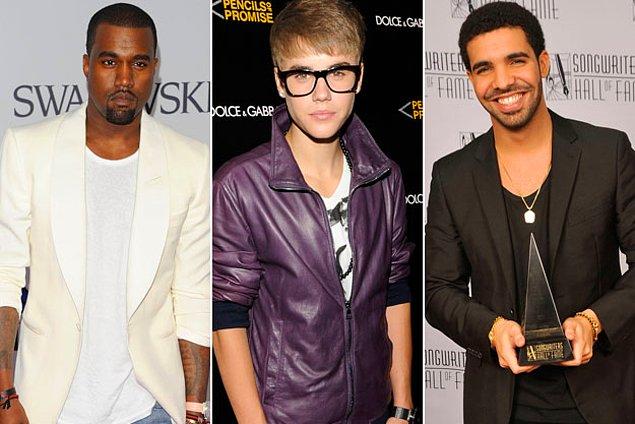 5. Kanye West, Drake ve Justin Bieber müzik dünyasının en prestijli ödüllerinden olan Grammy'i boykot kararı aldı, bu nedenle 12 Şubat'ta düzenlenecek olan törene katılmayacaklar.