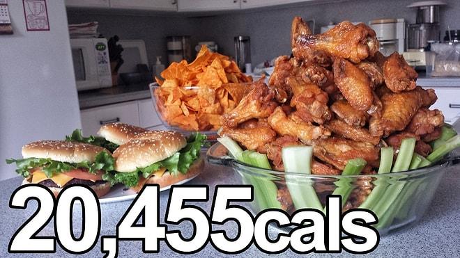 Superbowl Süresince 20,000 Kalorilik Yiyeceği Mideye İndiren Adam