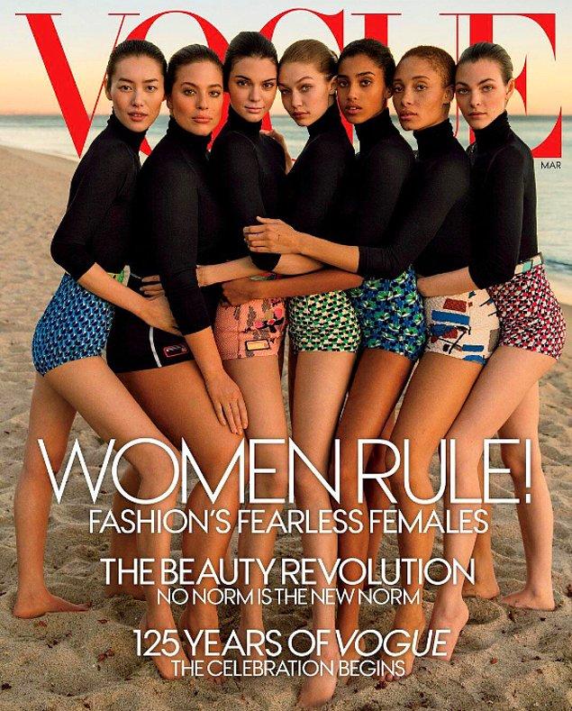 Vogue dergisinin 'çağdaş Amerikalı kadınları' kutlamak için çıkardığı son kapağında sosyal medya kocaman bir ikileme düştü.