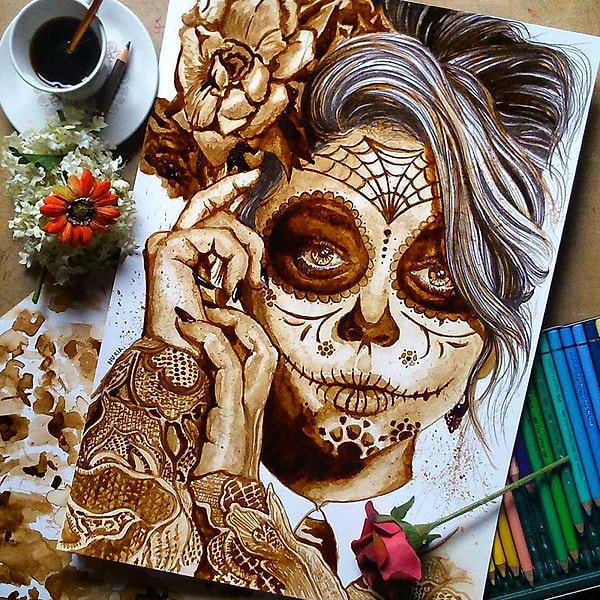 Еще один сахарный череп! На этот раз - Сара Хайленд!