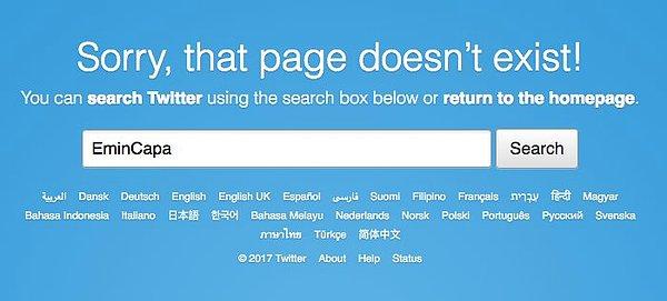 Çapa'nın Twitter hesabına ulaşmaya çalışanlar 'Üzgünüz, böyle bir sayfa yok!' uyarısıyla karşılaşıyor