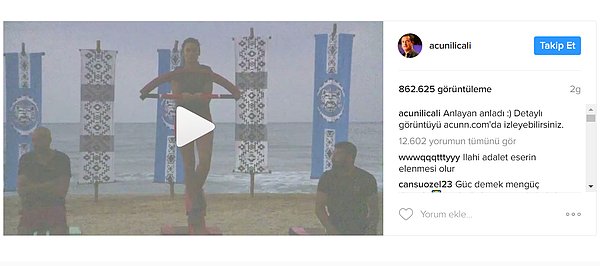 6. Acun Ilıcalı ise Instagram hesabından iddialara cevap verdi ve o anın başka bir açıdan görüntüsünü yayınlayarak söylenenleri yalanladı.