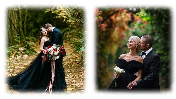 6. Черный наряд безупречно подходит для осенних свадеб.