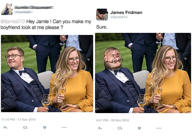 15. Selam Jamie, erkek arkadaşımı bana baktırır mısın?